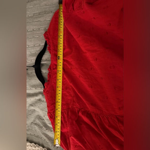 Universal Thread Red Blouse with Puff 3/4 Sleeves - Picture 7 of 7